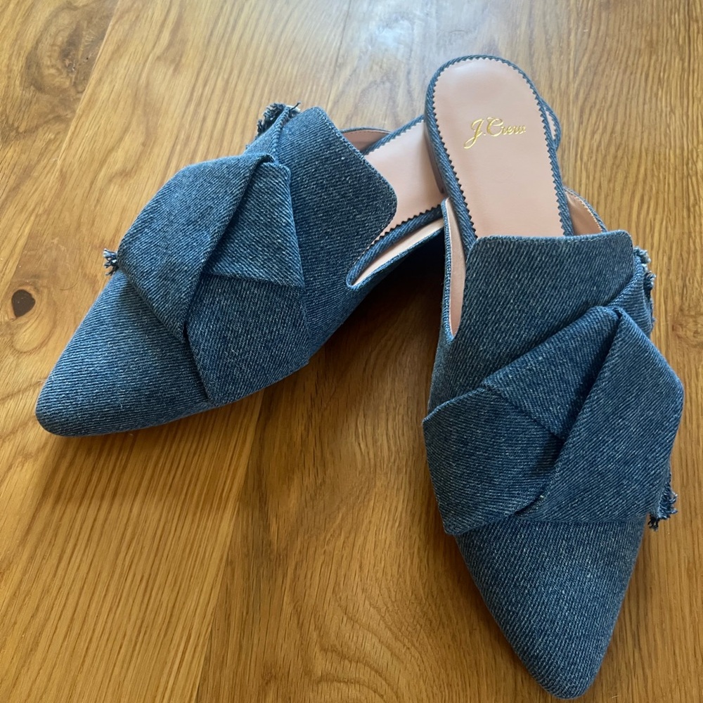 J.Crew Pointy Toe Denim Slides - image 2